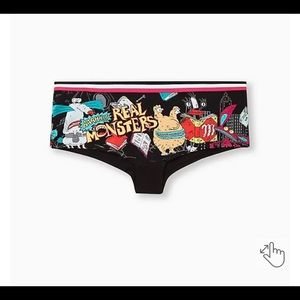 BLACK NICKELODEON REAL MONSTERS COTTON BOYSHORT PANTY